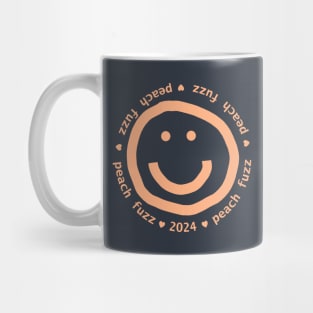 Peach Fuzz Pantone Color of the Year 2024 Smiley Face Mug